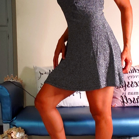 H&M divided dress♡size S ♡ black and silver with sparkles color - Picture 7 of 13